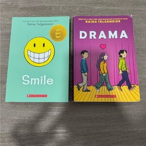 Scholastic 'Smile' in Green and 'Drama' in Purple - Set of 2 books